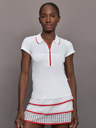 Mesh Zip Performance Polo