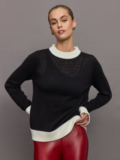 Tamino Cashmere Top - Black/ Cream