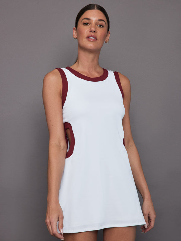 Aperture Dress - White/Red