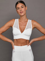 SOLSTICE LONGLINE BRA - WHITE