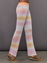 Straight Ribbed Trousers - Orange / Multi