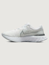 Nike React Infinity Run Flyknit 3 - White/Metallic Silver-Pure Platinum