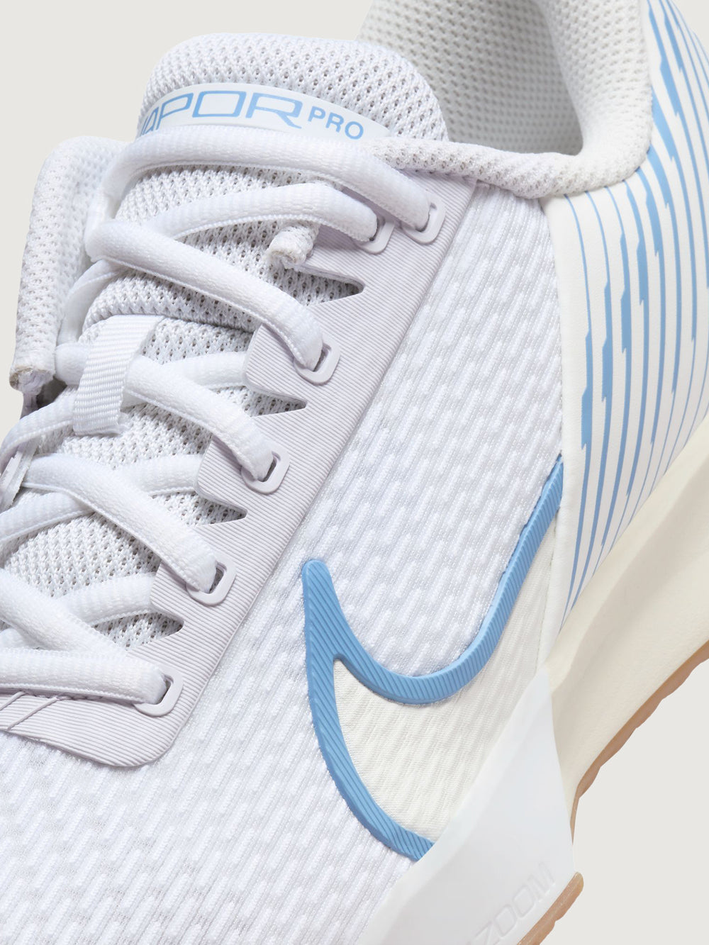 NikeCourt Air Zoom Vapor Pro 2 - White/Light Blue-Sail-Gum Light Brown