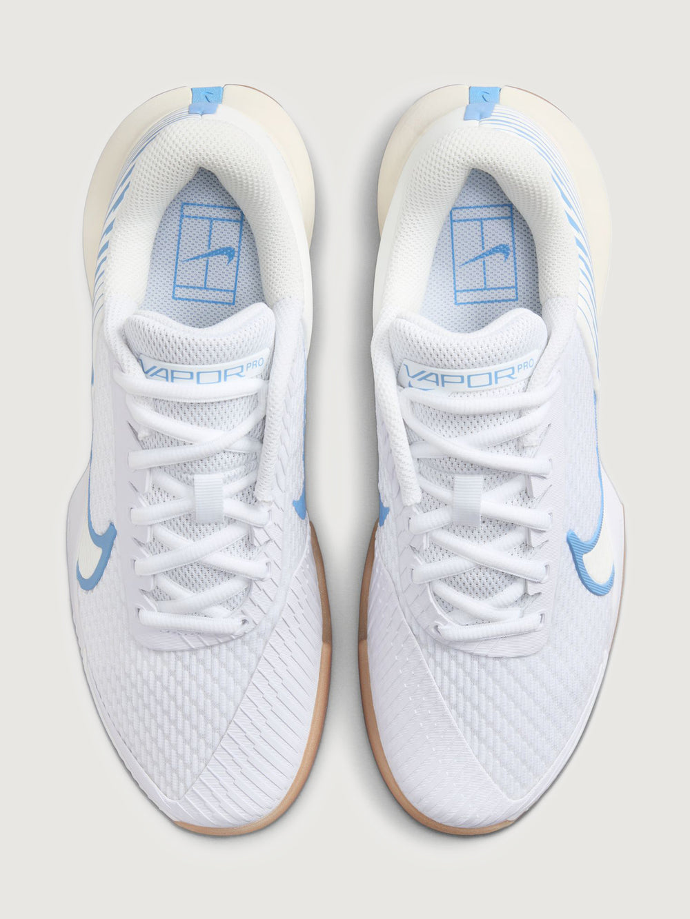 NikeCourt Air Zoom Vapor Pro 2 - White/Light Blue-Sail-Gum Light Brown