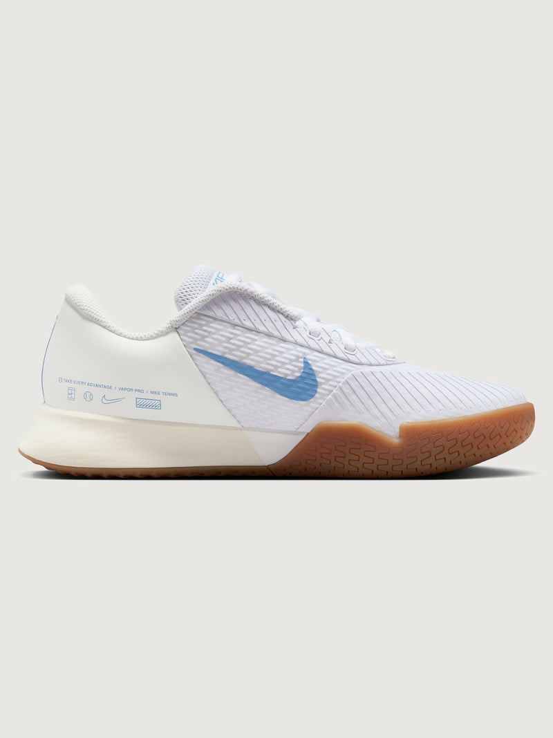 NikeCourt Air Zoom Vapor Pro 2 - White/Light Blue-Sail-Gum Light Brown