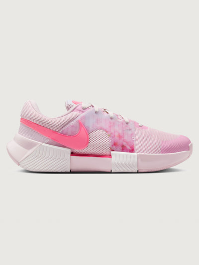 Nike GP Challenge 1 Naomi Osaka tennis shoe in pink gradient, side view.