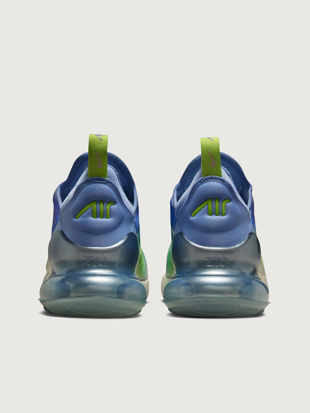 Multicolored sneaker with gradient design on a white background