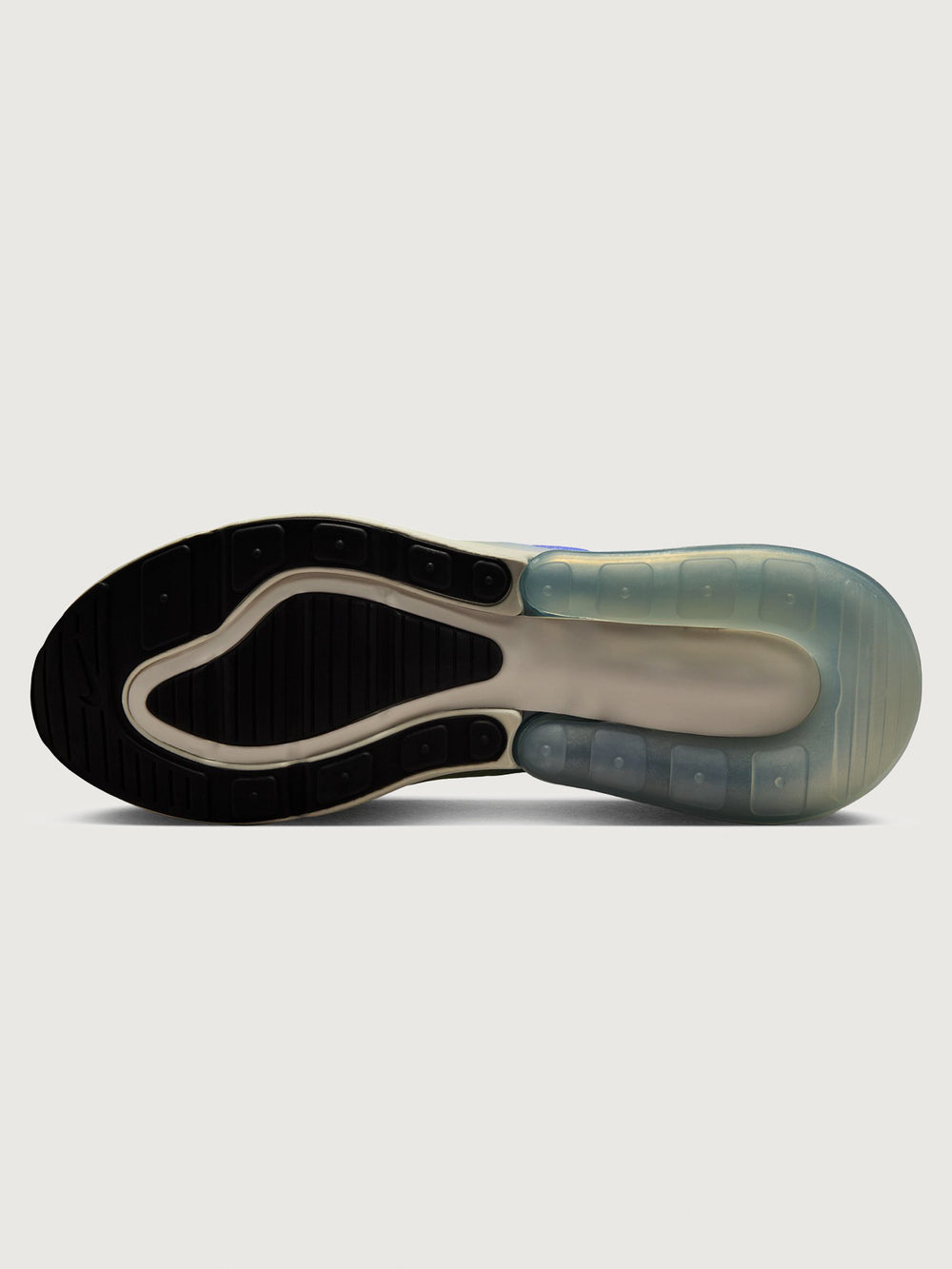 Multicolored sneaker with gradient design on a white background