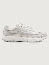 Nike P-6000 SE in Summit White and Wolf Grey, lateral side profile view.