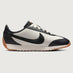 Women’s Pacific Leather trainer in Sail and Off Noir, side view.