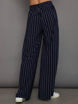 Boyfriend Elephant Sweatpant - True Navy Pinstripe