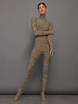 Slim Fit Long Sleeve Turtle Top - BB Leopard