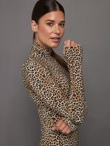 Slim Fit Long Sleeve Turtle Top - BB Leopard