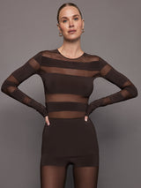 Sliced Top - Chocolate/Chocolate Mesh