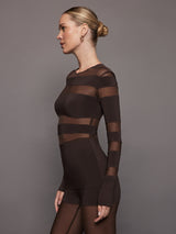 Sliced Top - Chocolate/Chocolate Mesh