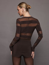 Sliced Top - Chocolate/Chocolate Mesh