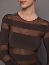 Sliced Top - Chocolate/Chocolate Mesh