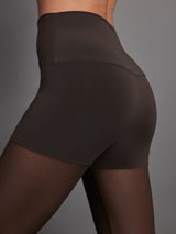 Legging W/ Mesh Bottom Footsie - Chocolate/Chocolate Mesh