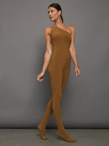 One Shoulder Catsuit W/ Footie - Woods