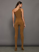 One Shoulder Catsuit W/ Footie - Woods