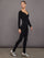 Off Shoulder Sweetheart Catsuit W/ Footie - Black