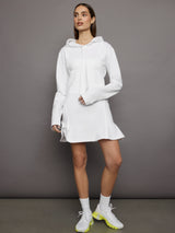 Hooded Fishtail Mini Dress - Snow White