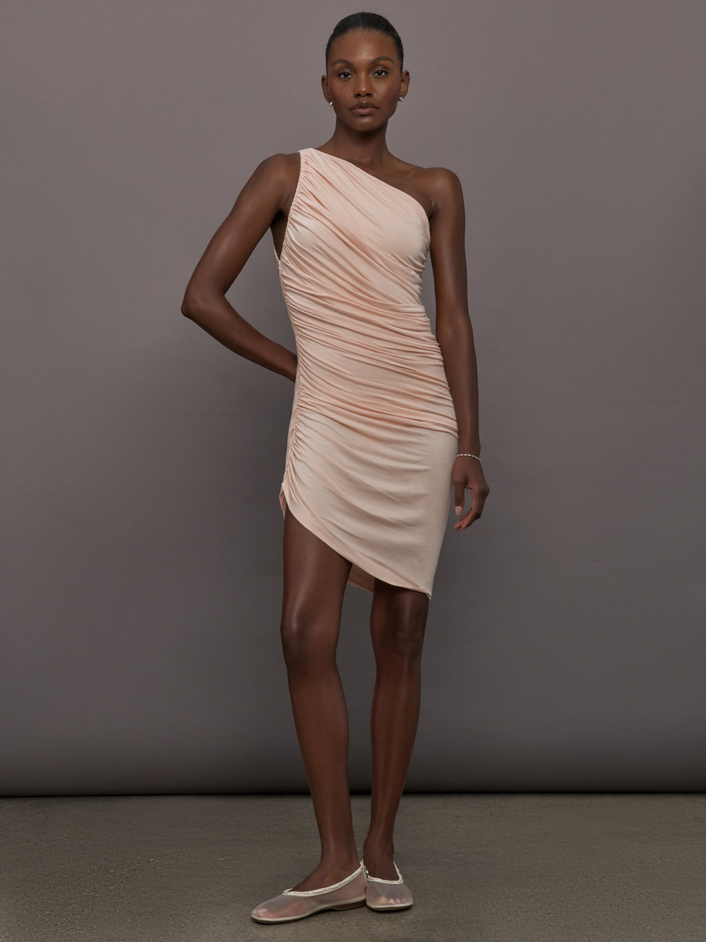 diana one shoulder dress Norma Kamali Diana Mini Dress