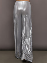 Bias Wide-Leg Pant in Silver, back view.