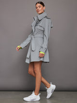 DOUBLE BREASTED TRENCH MINI - GREY