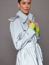 DOUBLE BREASTED TRENCH MINI - GREY