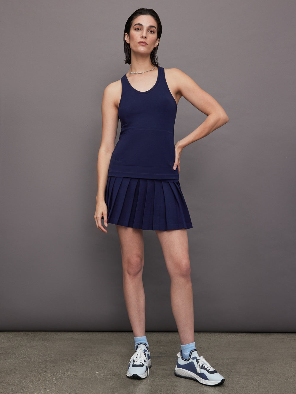 Pleated Mini Skirt - True Navy
