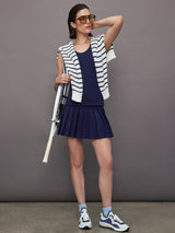Pleated Mini Skirt - True Navy