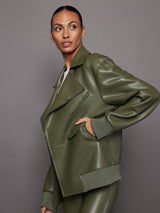 Oversized Moto Jacket - Military
