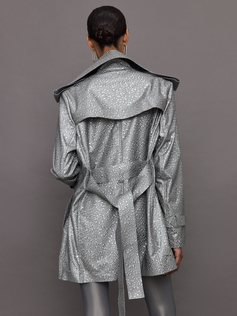 Double Breasted Trench Mini - Silver