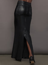 Straight Jean Skirt to Floor - Black