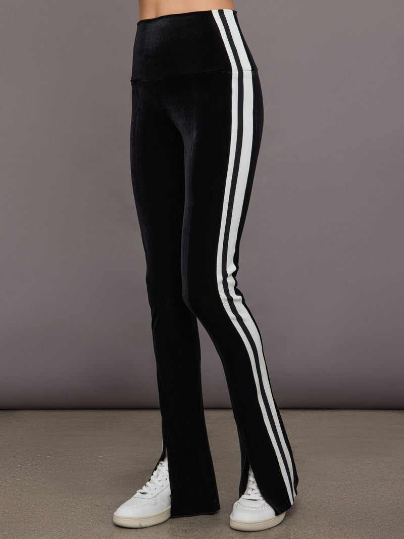 Side Stripe Spat Legging - Black/Offset Stripe