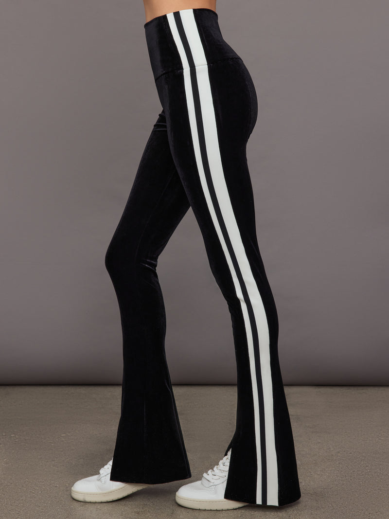 Side Stripe Spat Legging - Black/Offset Stripe