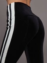 Side Stripe Spat Legging - Black/Offset Stripe