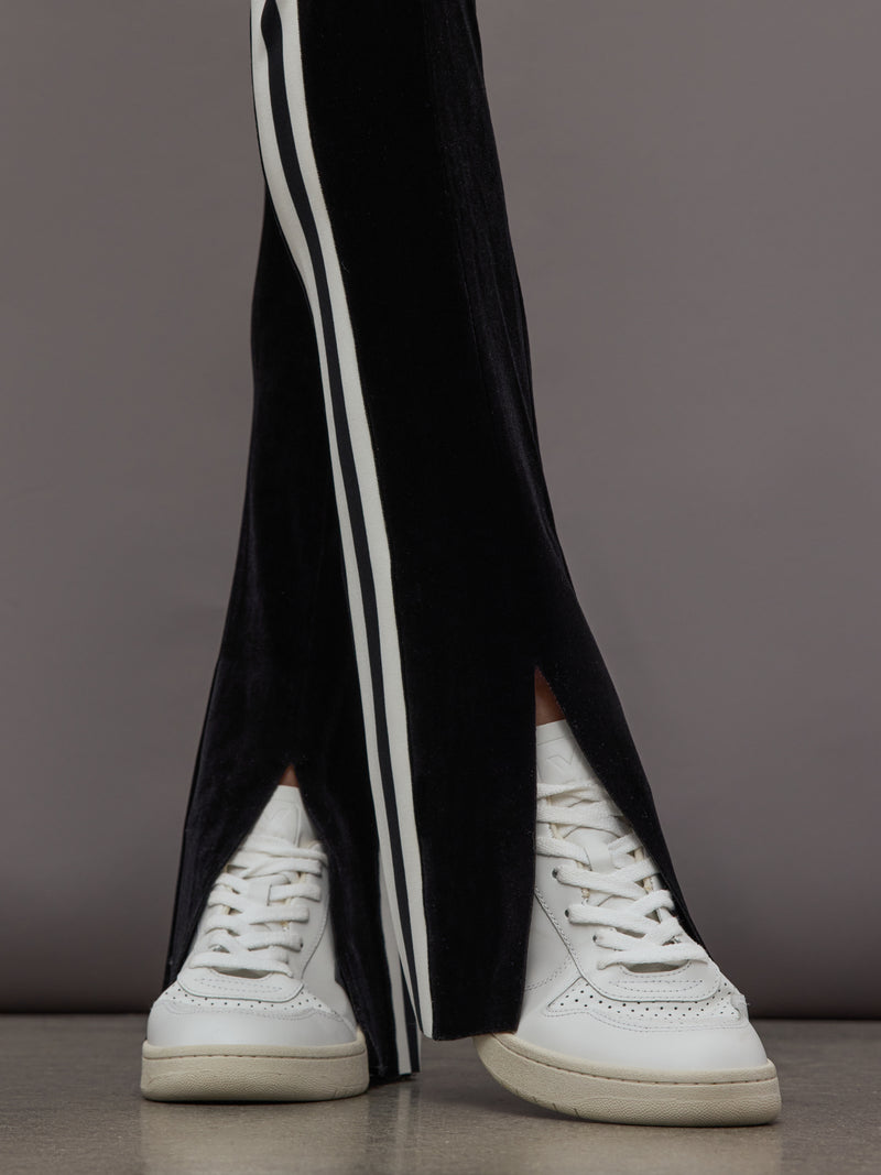 Side Stripe Spat Legging - Black/Offset Stripe