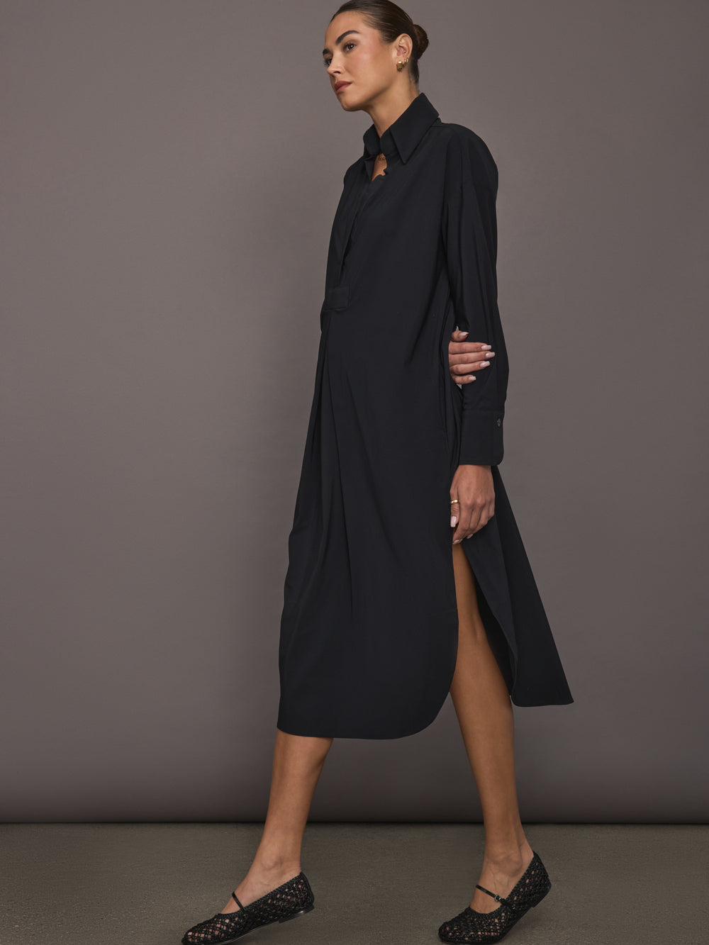 Tropez Oversized Shirt Dress - Black Carbon38 Tropez Oversized Shirt Dress - Black Carbon38