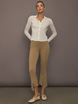 Ava Polo Cardigan - Ivory