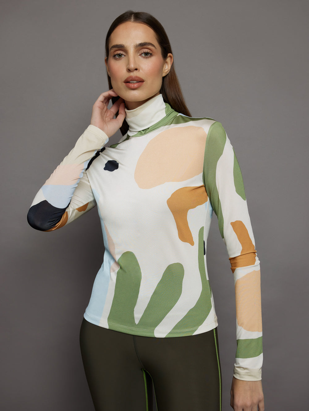 Storm Turtle Neck Top - Storm