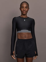 Train Long Sleeve Crop - Black