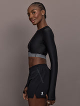 Train Long Sleeve Crop - Black