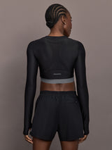 Train Long Sleeve Crop - Black