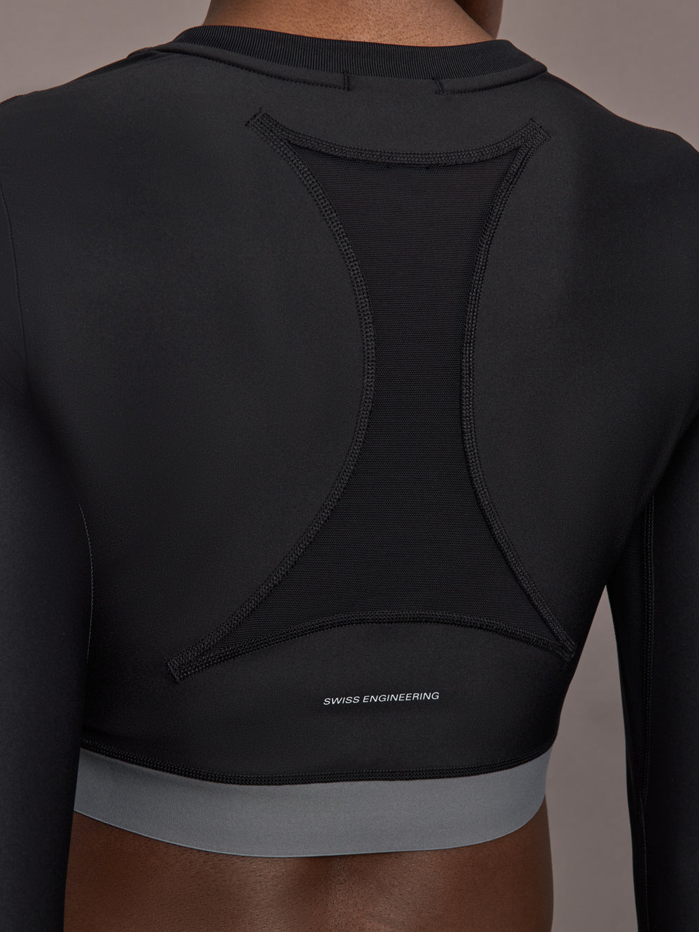 Train Long Sleeve Crop - Black