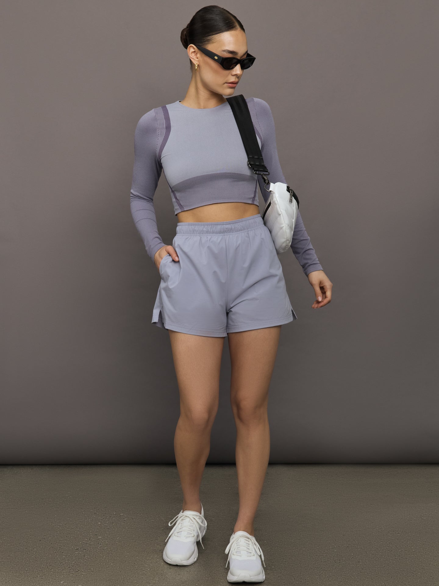 Studio Knit Long-T Crop - Lilac | Cosmos – Carbon38