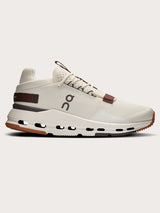 Mulberry-colored athletic sneakers.