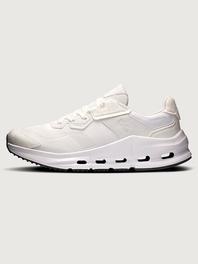 Cloudnova Rift sneaker in white ice lateral side view with mesh upper suede overlays and cushioned midsole.