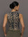 Model wears a full length leopard print patterned sleeveless muscle tank.